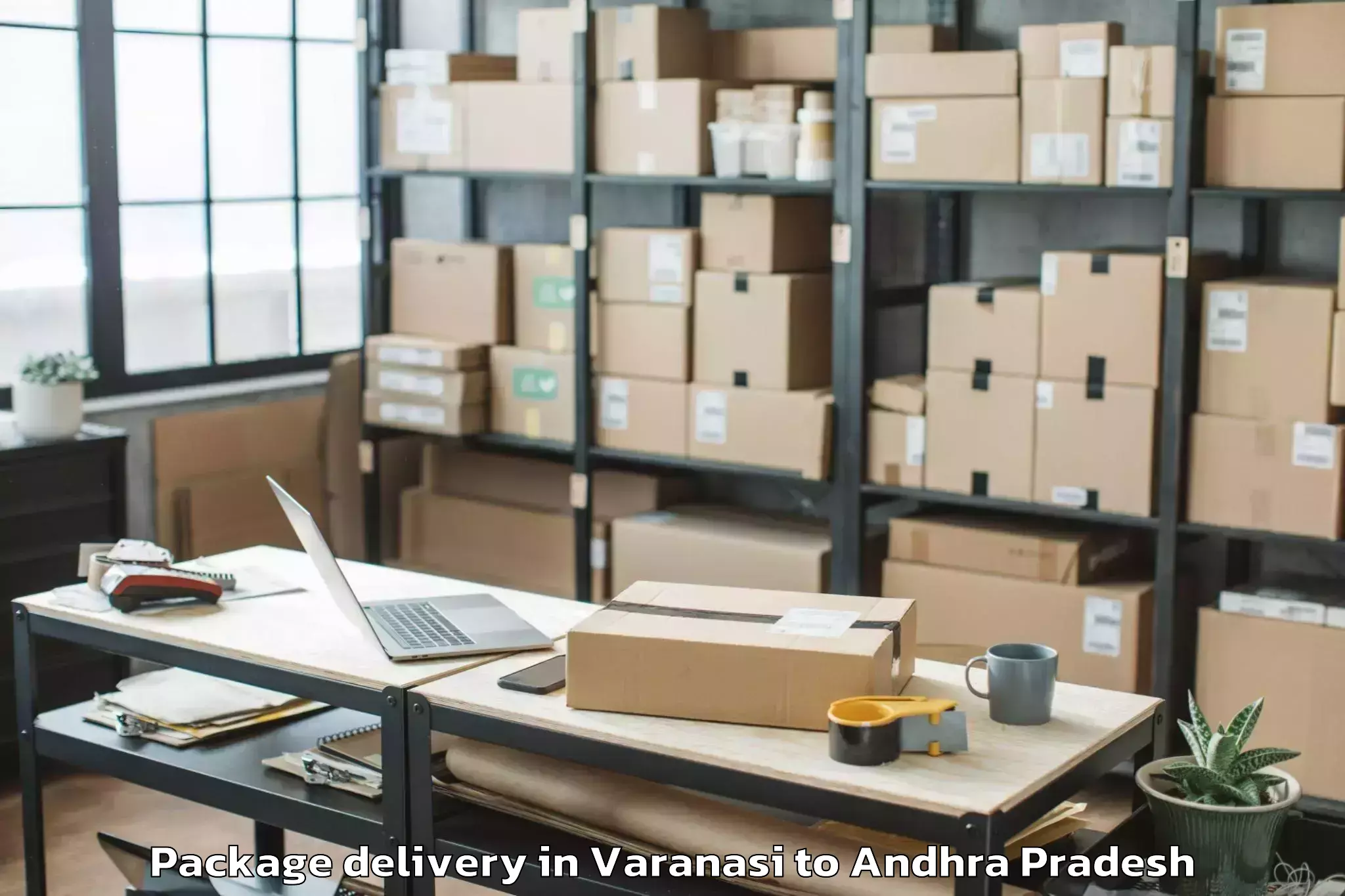 Trusted Varanasi to Vemuru Package Delivery